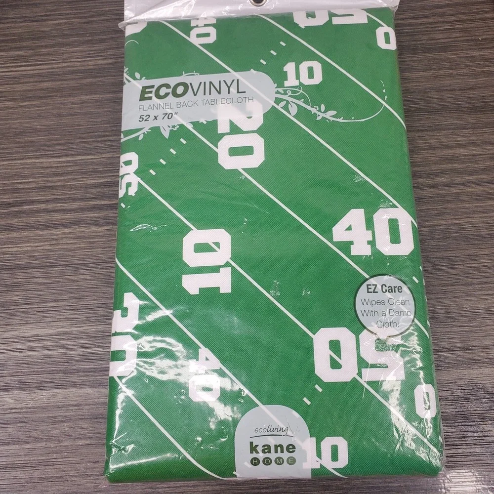 Football Field Tablecloth‎ ECO Vinyl w/ Flannel Back 52