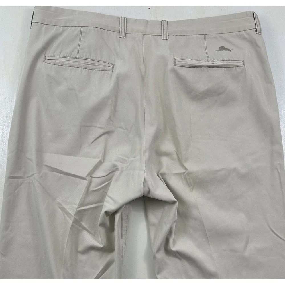 Tommy Bahama Mens TBC Relax Chinos‎ Pants 40x30 Tan Cream 100% Cotton Distressed