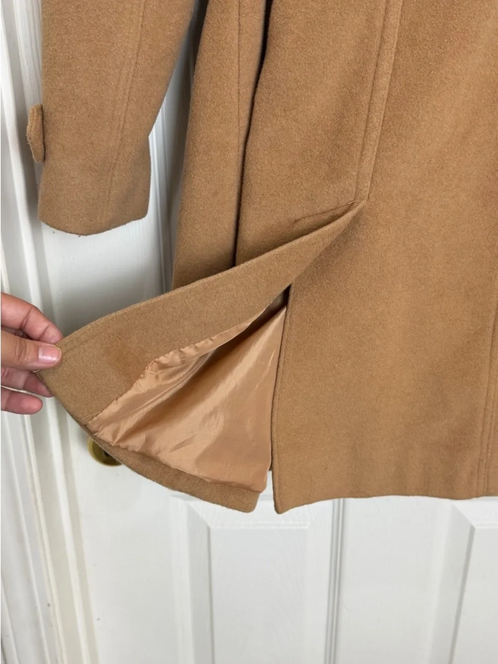 Michael Kors Camel Tan Wool-Blend Belted Coat