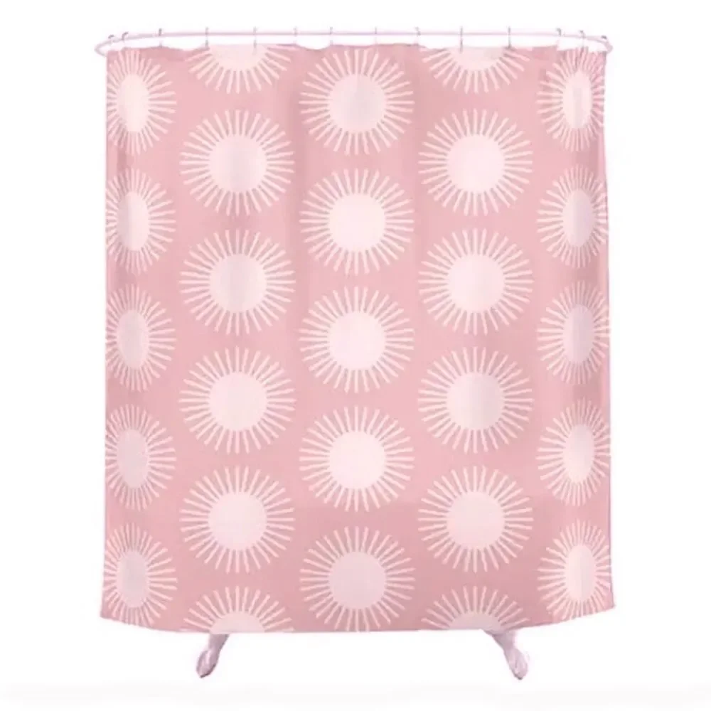 NWOT Society6 Pink Soleil Sun Pattern Designer Shower Curtain 69