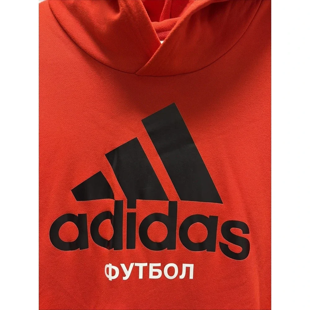 Gosha Rubchinskiy x Adidas 2017 red hoodie hooded top pullover big logo men's XL