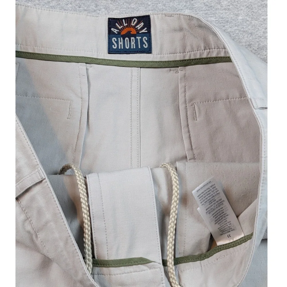 Faherty All Day Shorts Mens 33 Beige Hybrid Stretch Board Shorts MSC0013