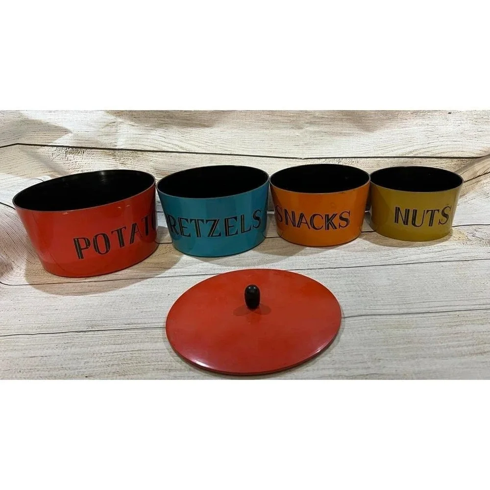 Vintage Japan ISCO Retro MCM Nesting Bowls Chips Nuts Pretzels Snacks Lacquered