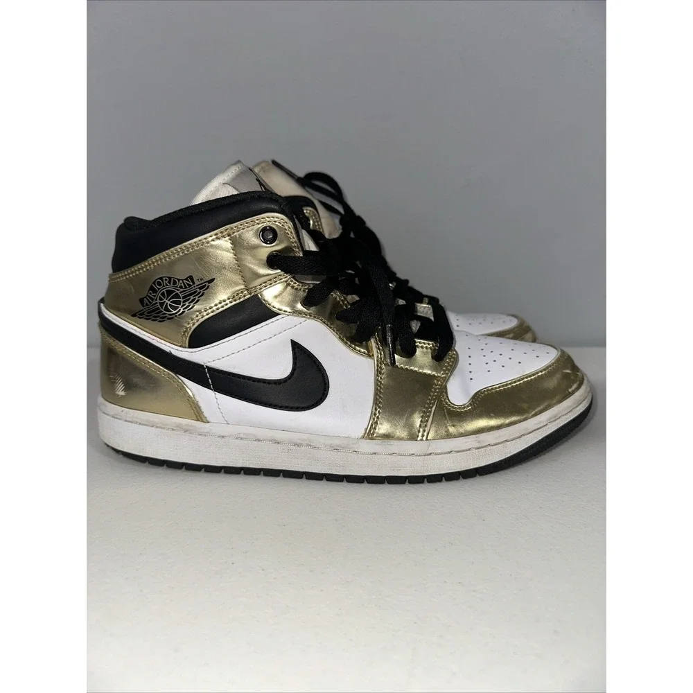 Jordan 1 Mid SE Men's‎ Size 8.5 - Metallic Gold With Box Shoes Sneakers