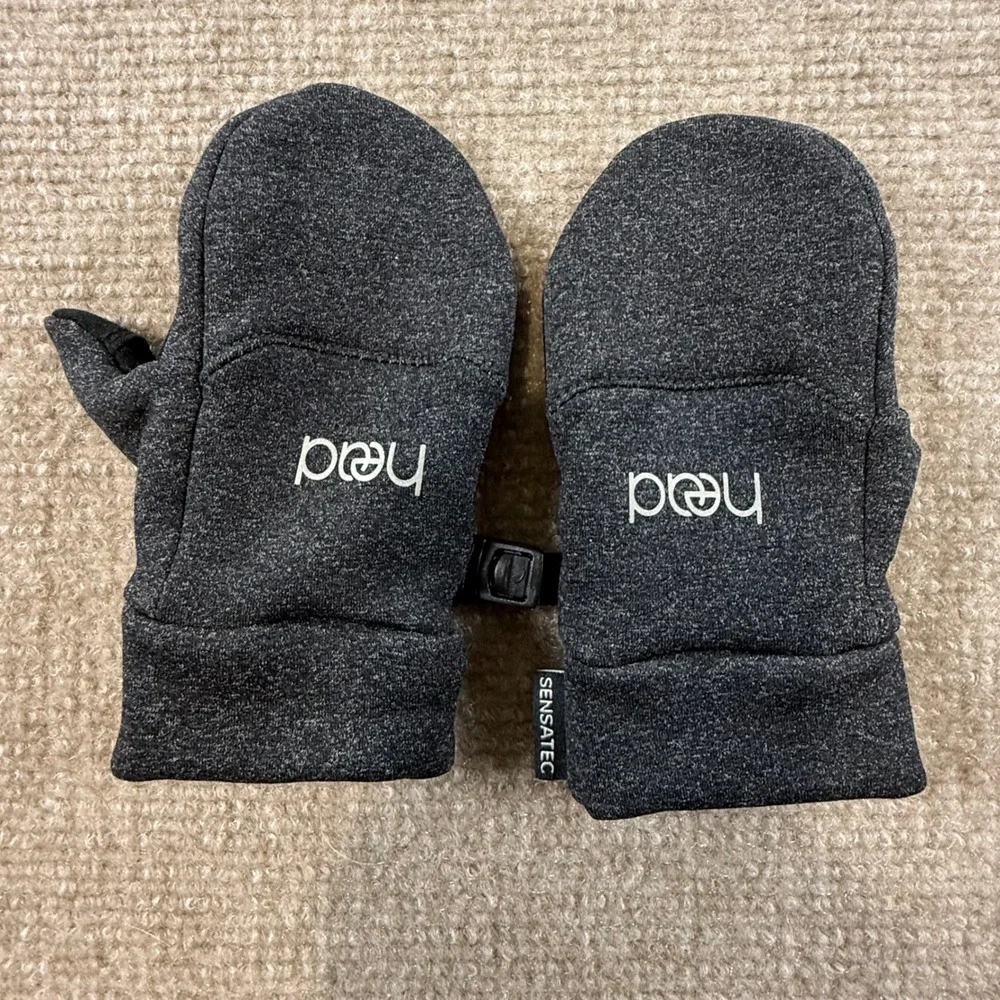 Head Sensatec Childerens Mittens Charcoal Gray Heathered Touchscreen XS