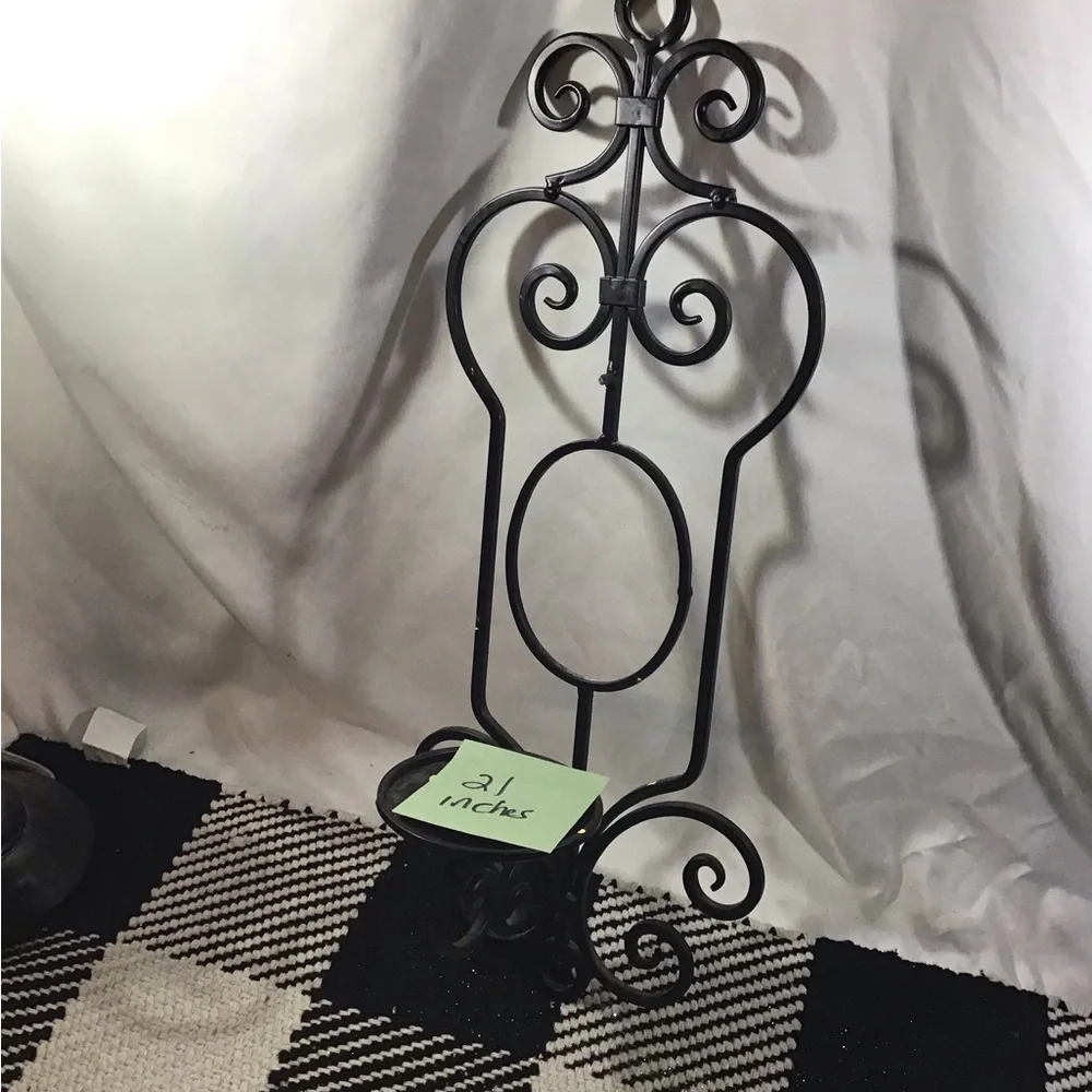 Elegant Black Wrought Iron Wall Decor Set