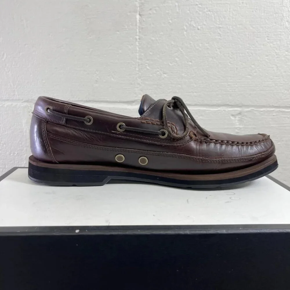 Timberland 55596 Boat Shoe Brown Leather‎ Casual Shoes 2 Eyelet Men's Size 12 M