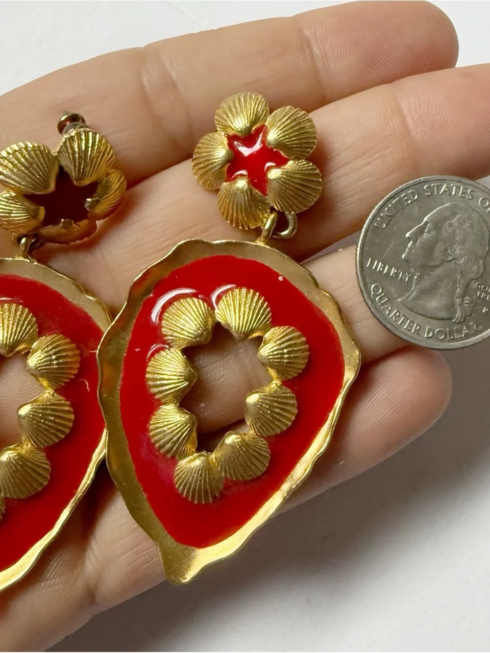 Vintage red enamel