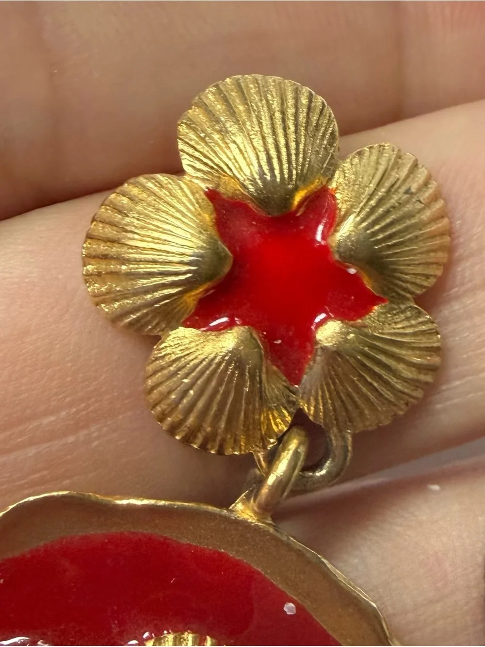 Vintage red enamel