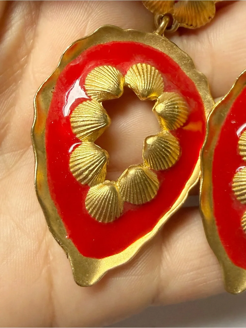 Vintage red enamel