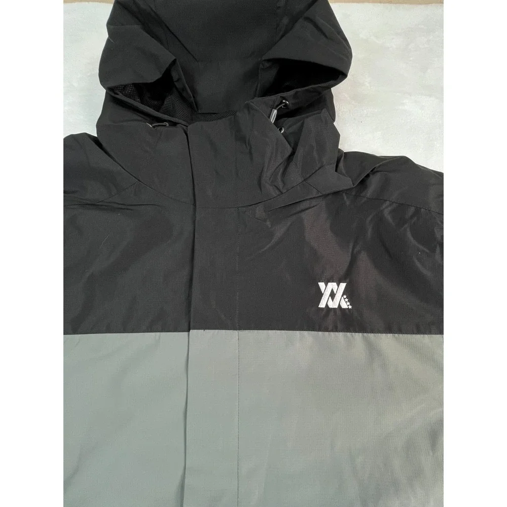 NWT‎ DIXXON Mens 2XL Tech Jacket Gray Hooded Rain Windbreaker Zippered Pockets