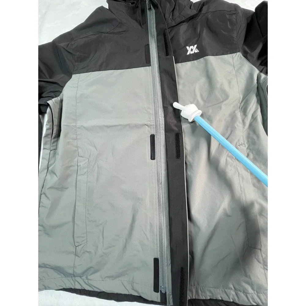NWT‎ DIXXON Mens 2XL Tech Jacket Gray Hooded Rain Windbreaker Zippered Pockets