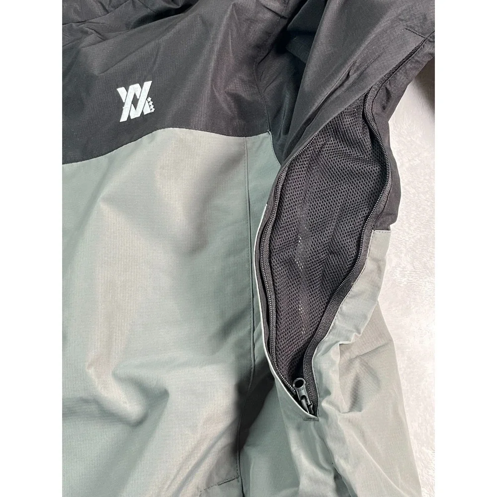 NWT‎ DIXXON Mens 2XL Tech Jacket Gray Hooded Rain Windbreaker Zippered Pockets