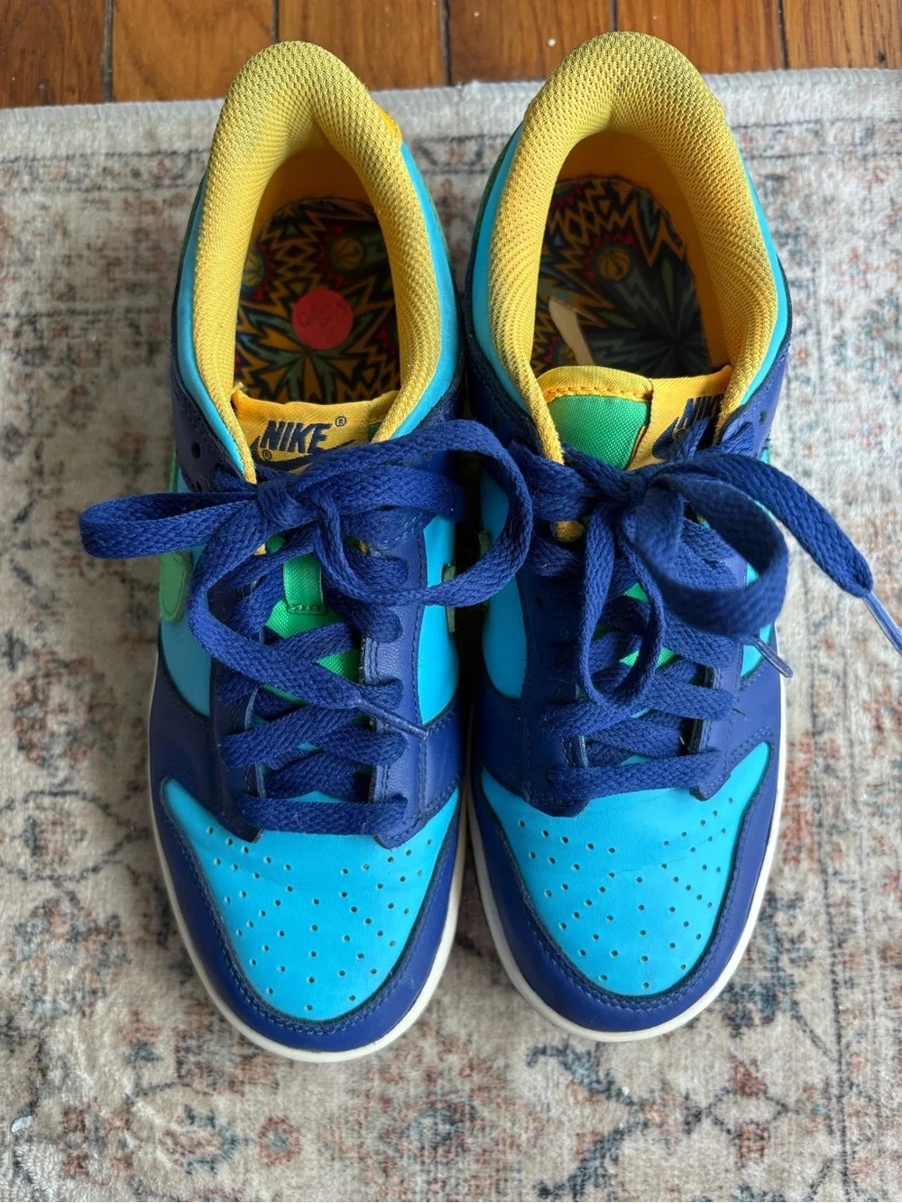 6.5Y Nike Dunks Blue & Teal Low-Top Sneakers