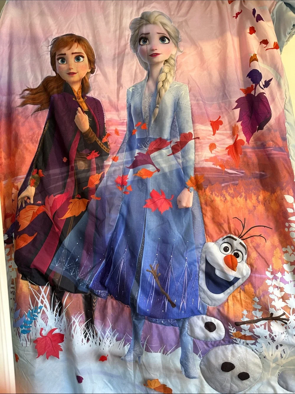 Disney Frozen 2 Autumn Elsa & Anna Comforter in Blue, Purple and Pink