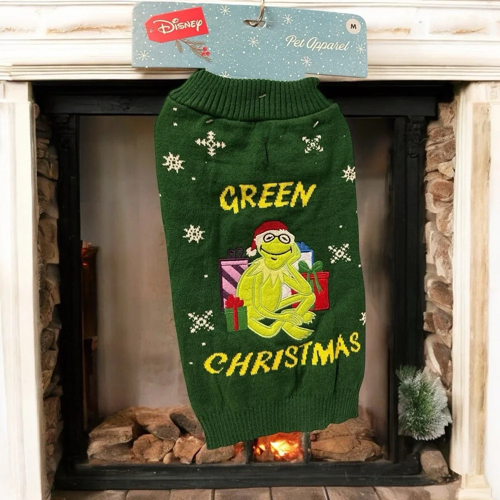Disney Kermit‎ The Frog Sweater Dog Green Christmas Halloween Cat Dog Costume S