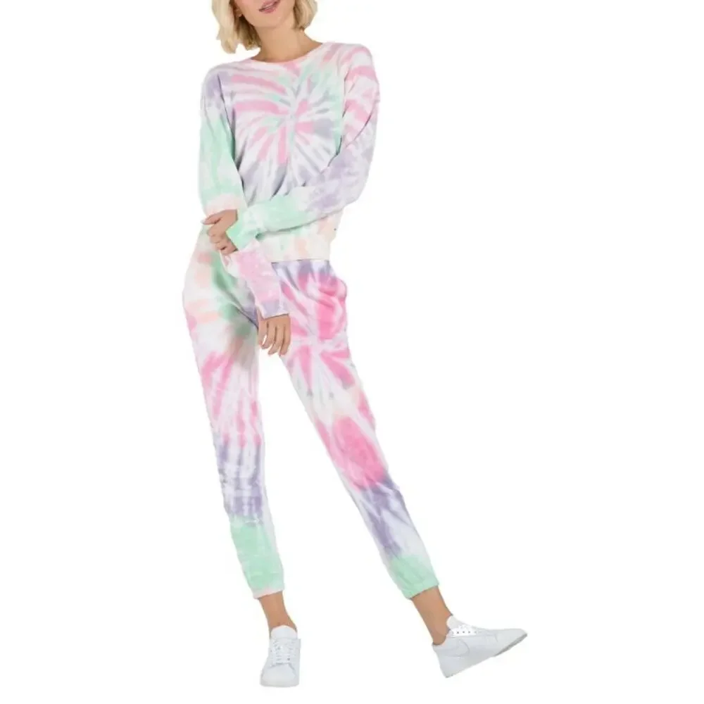 Sundry n.Philanthropy Kojak Tie Dye Crew Neck Sweater Sweatshirt M NEW Panther