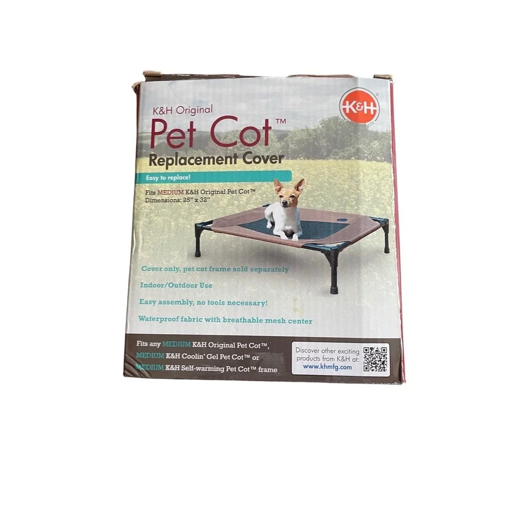 K&H Orig Pet Cot Replacement Cover Medium 25x32In Waterproof Breathable Mesh