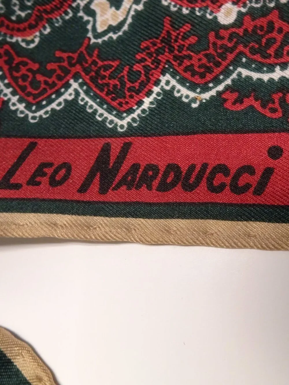 Vintage Leo Narducci 100% rolled Silk Scarf