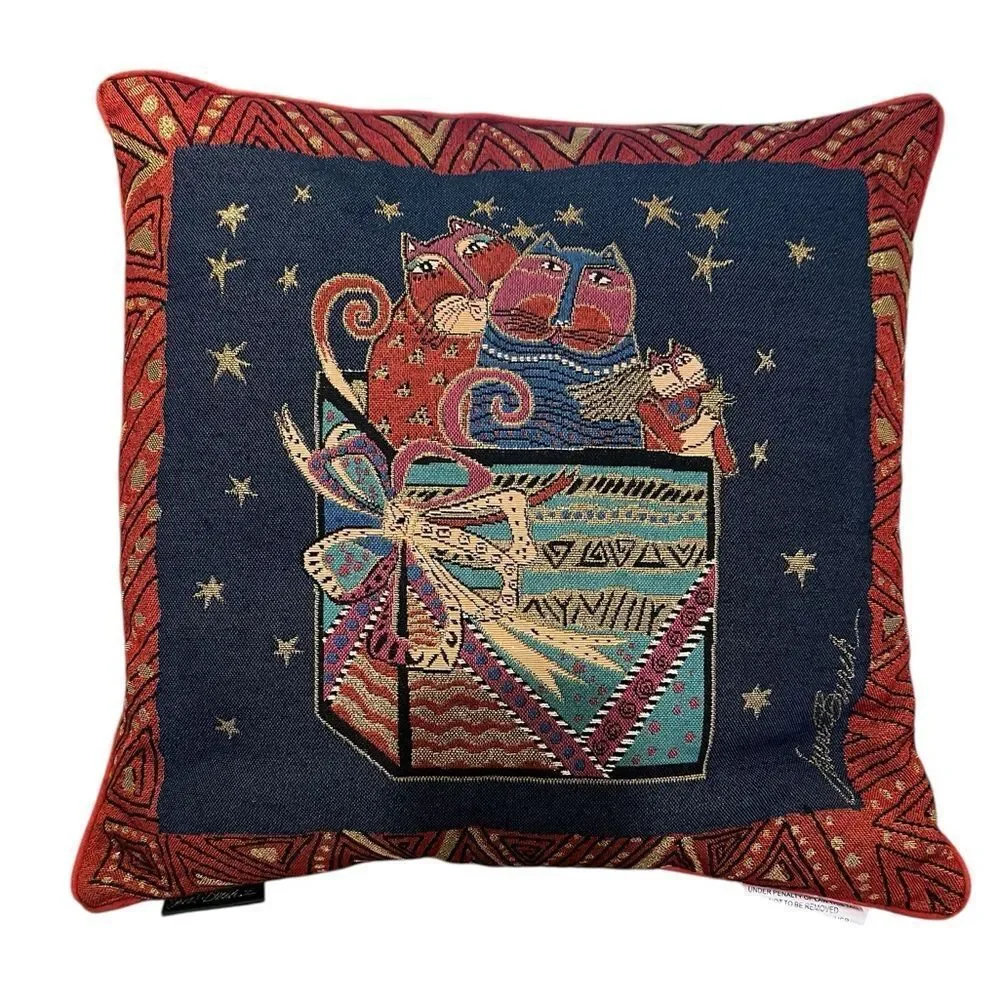 Laurel Burch cat accent pillow