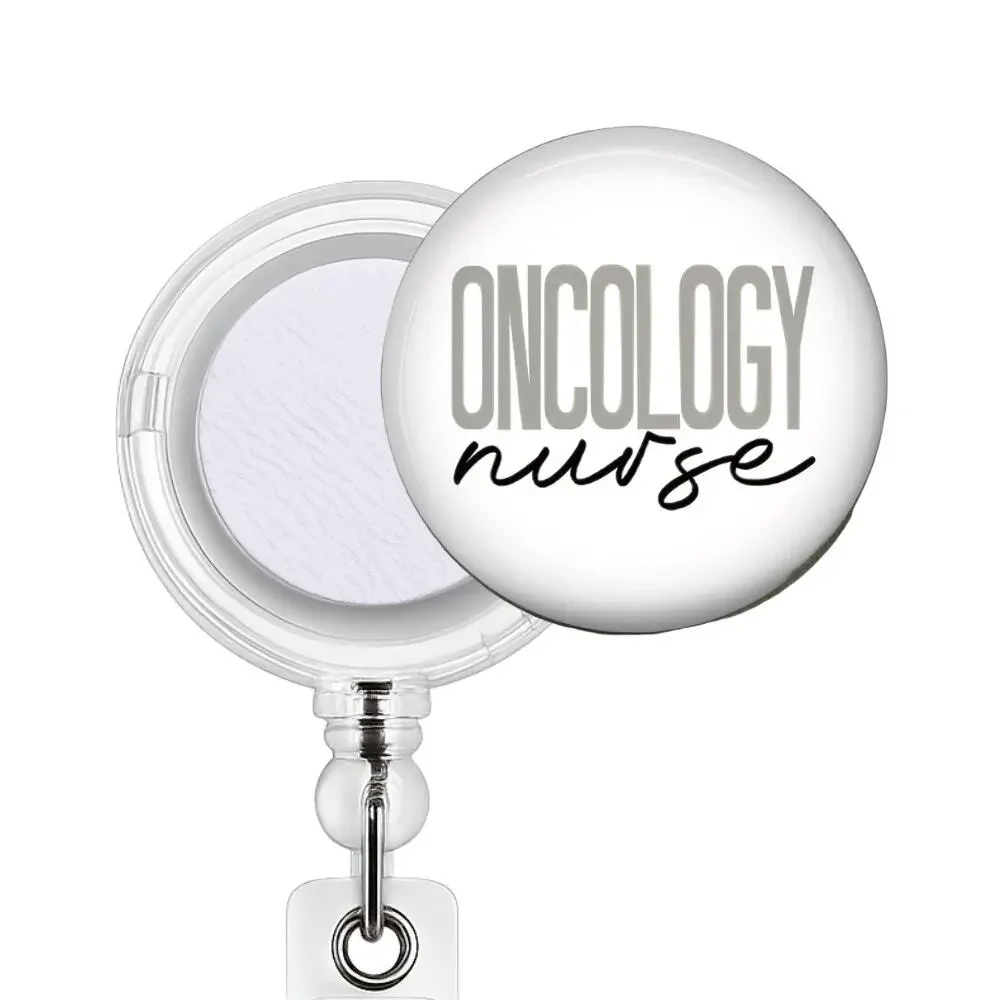 Oncology Nurse Badge Reel & Topper Cancer Care RN Healthcare Worker Gift