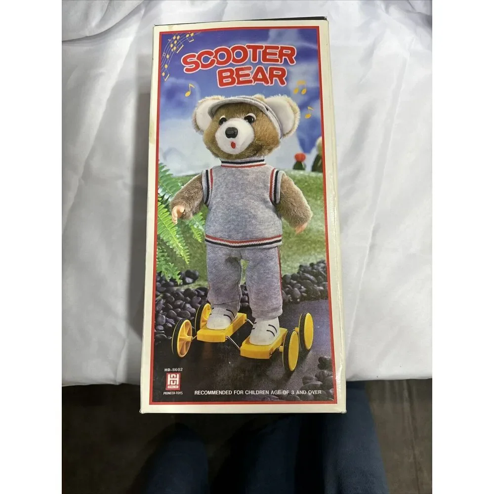 RARE 1980's SCOOTER BEAR BATTERY‎ OPERATED -BRAND NEW/ORIGINAL FACTORY BOX