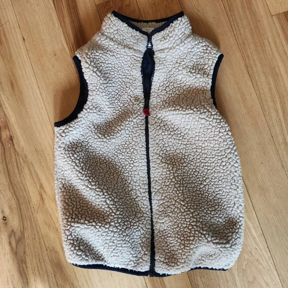 Gymboree Kids Sherpa Zipped Vest - Cream - Size 5-6