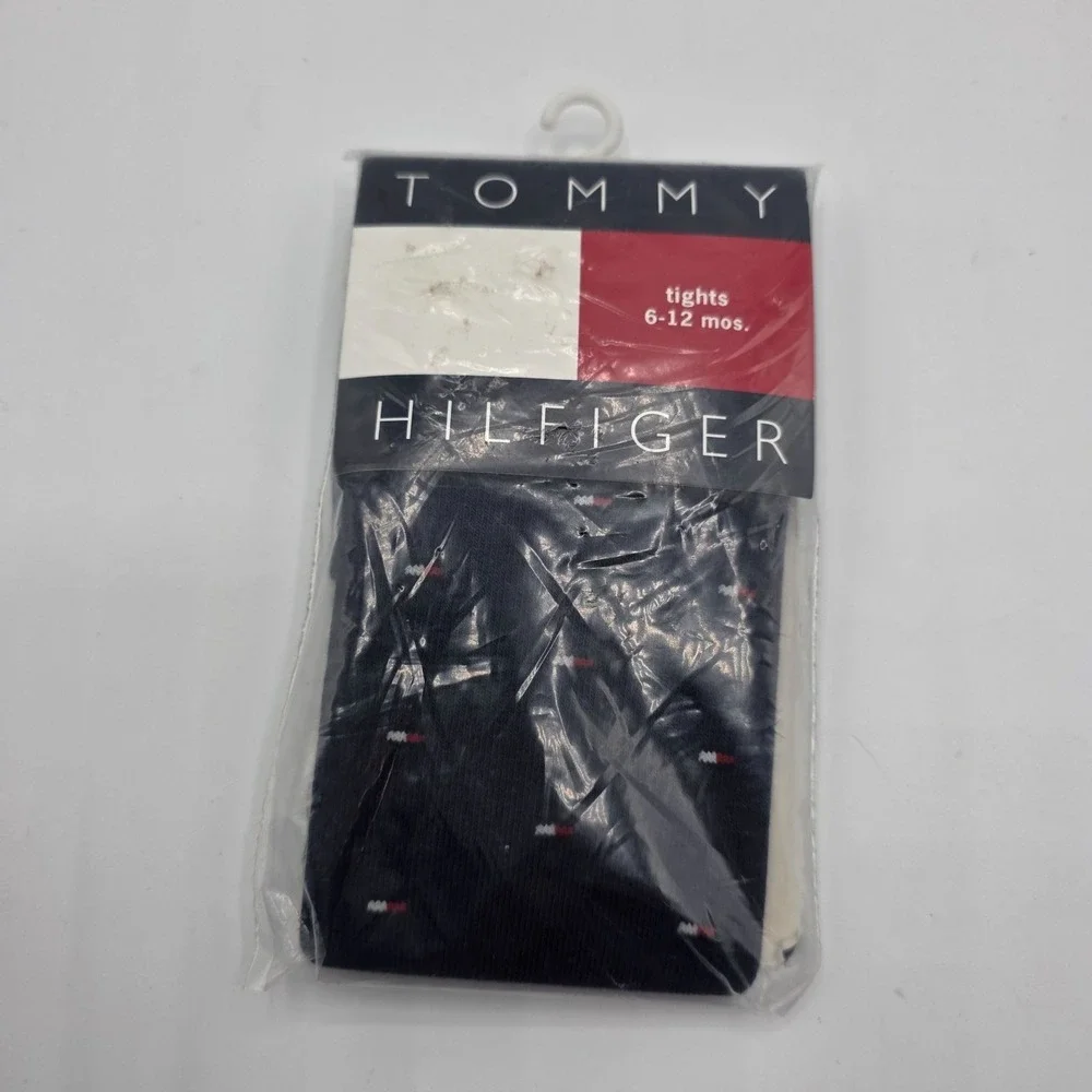 Tommy Hilfiger Baby Tights 6-12 Months Navy‎ Blue Cotton Blend New