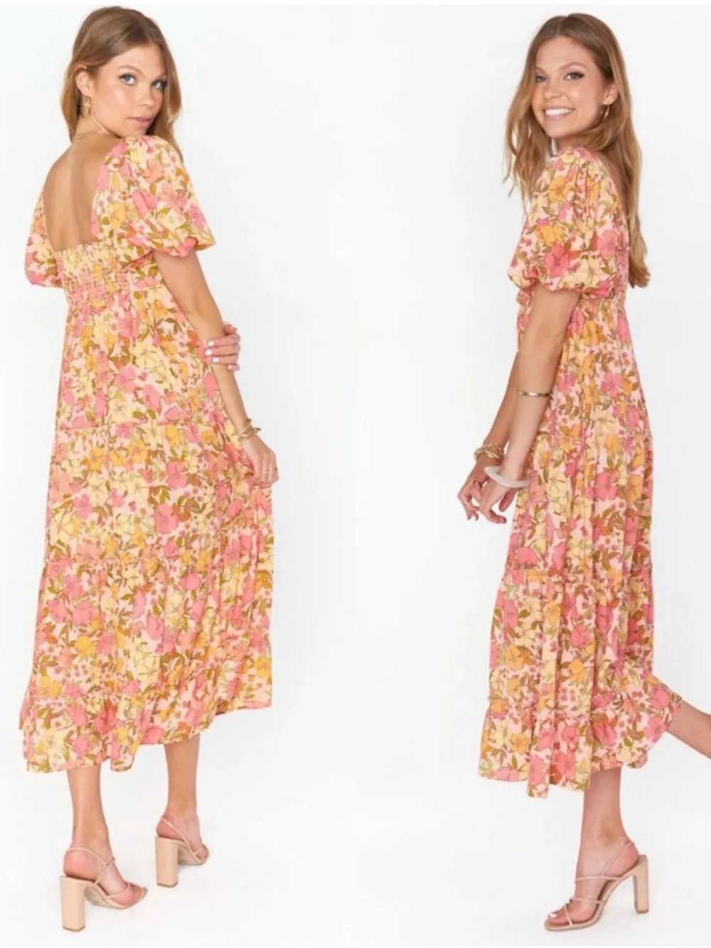 Show Me Your MuMu Linds Retro Midi Dress In Pretty Poppy Size Small