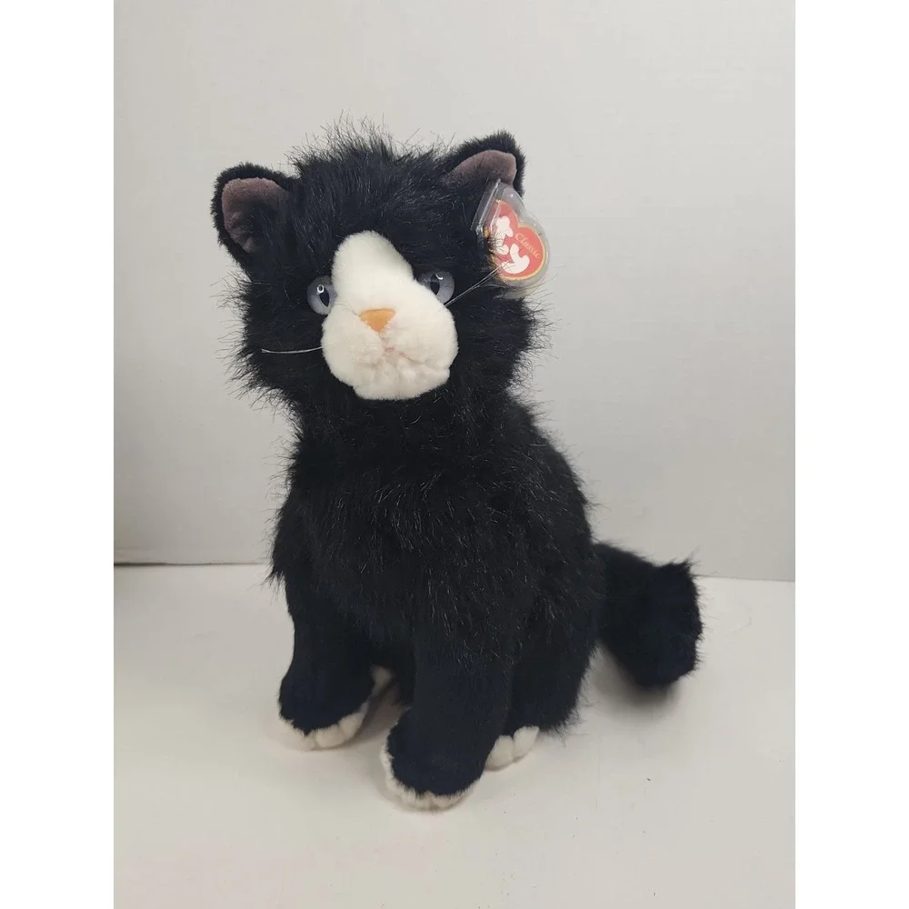 Vintage Ty Classic Shadow Black Cat Plush 1999 Tuxedo 12