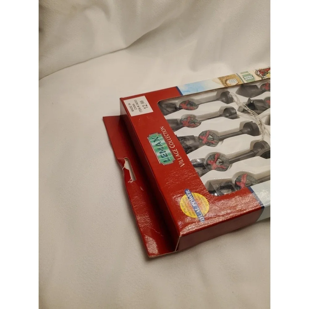 Vntg. 1993 Lemax Village Collection- Street‎ Lamps (Set Of 10) NIB (Item#34053)