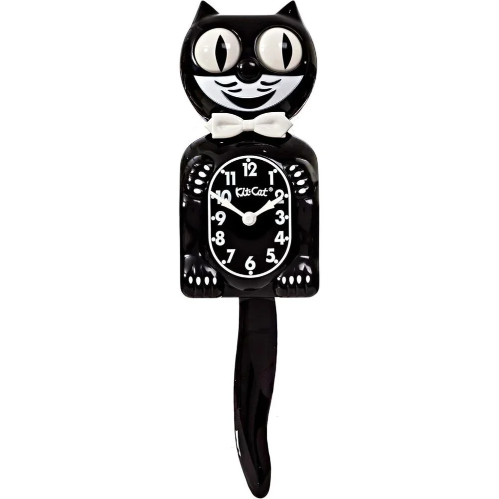 Kit Cat Klock Gentlemen The Original Retro Plastic Classic Black Clock