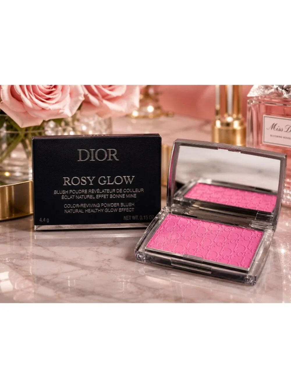 Dior Rosy Glow Color Reviving Powder Blush 001 Pink 0.15 oz 4.4g New in Box