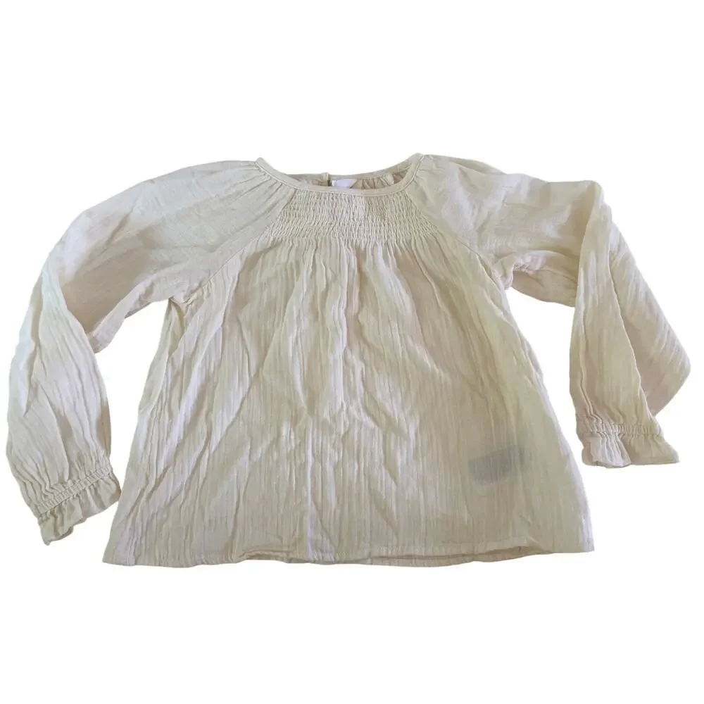 Baby Gap Cream Peasant Sleeve Blouse 5 Years Boho Loose Pirate