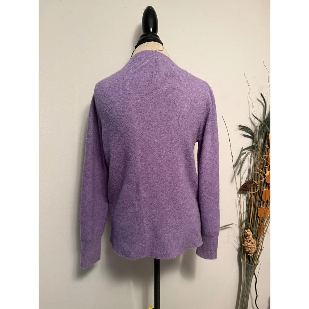J. Crew Extra-Soft Purple Heathered Crewneck Pullover Sweater Womens Medium‎
