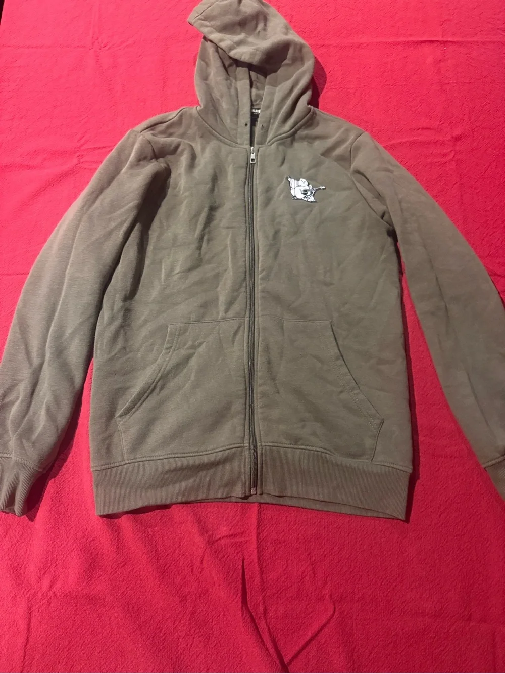 True Religion Olive Green Zip-Up Hoodie