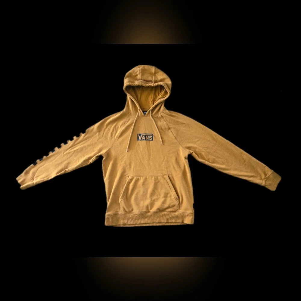 Vans Off The Wall‎ Hoodie Sweatshirt Mens Large Rust Colored Checkered