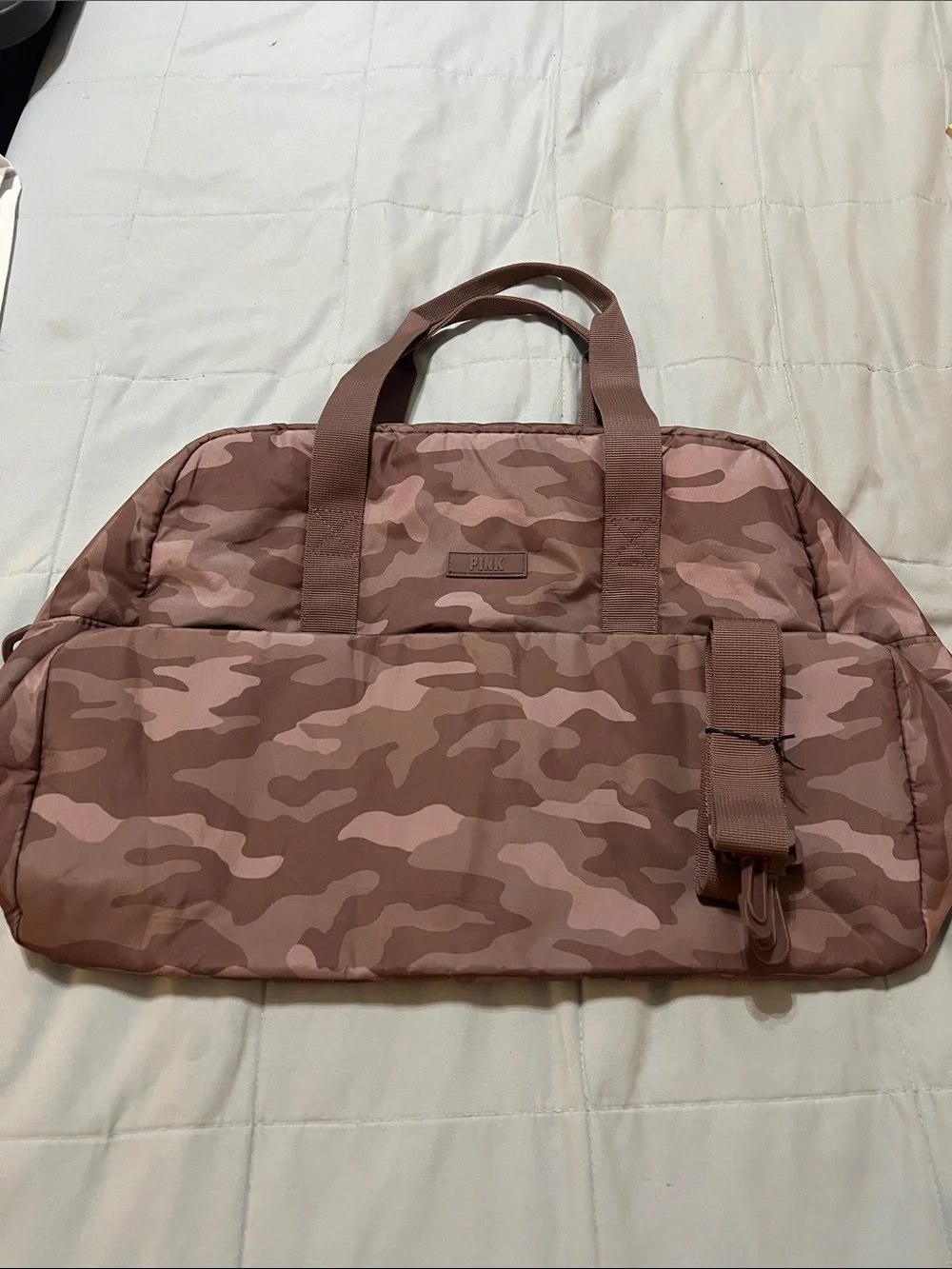 PINK Victoria's Secret Pink & Dusty Rose Camo Duffel Bag