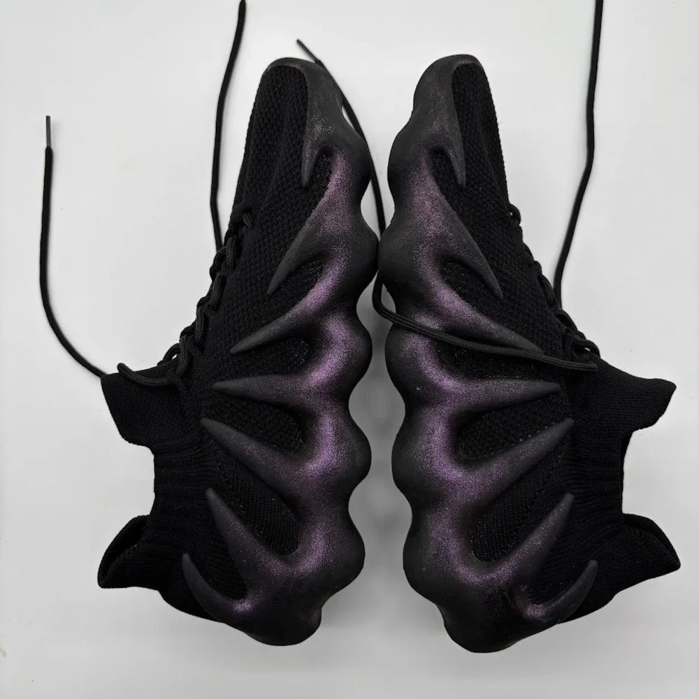 Adidas Yeezy 450‎ Black Purple Tint Men Size 42 Athletic Knit Sneakers