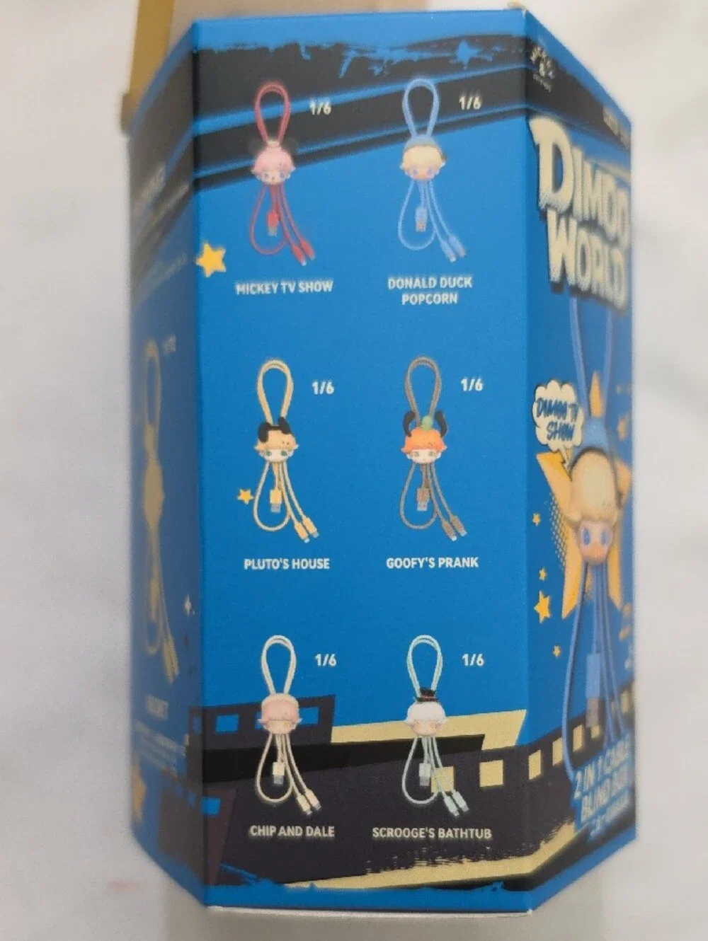 NWT Pop Mart X Disney Dimoo World 2 In 1 Cell Phone Cable Mickey Mouse TV Show