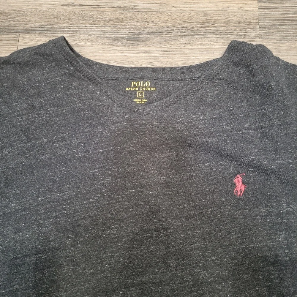 Polo Ralph Lauren Long Sleeve‎ T-Shirt V-Neck Casual Top Gray L