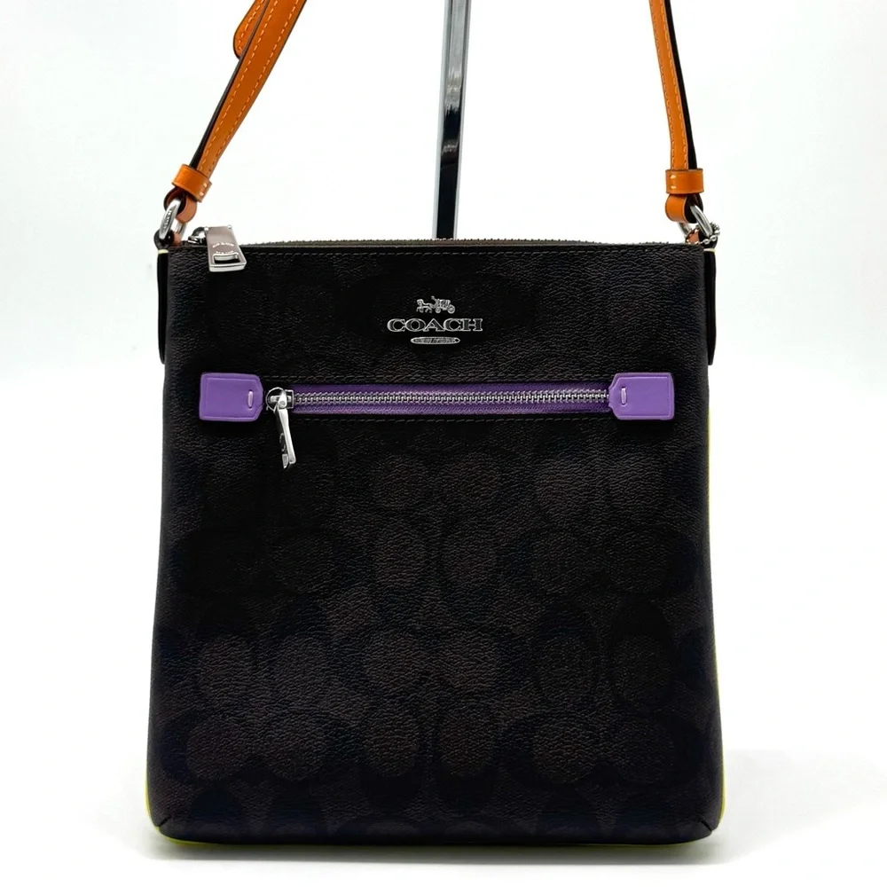 Coach Mini Rowan File Bag - SV/Brown/Iris Multi
