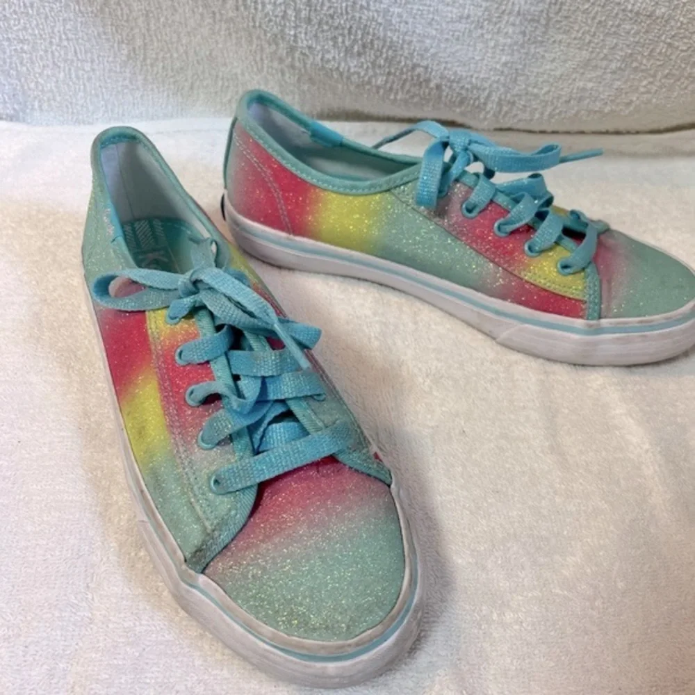 Keds Double Up rainbow glitter girls sneakers in size 3