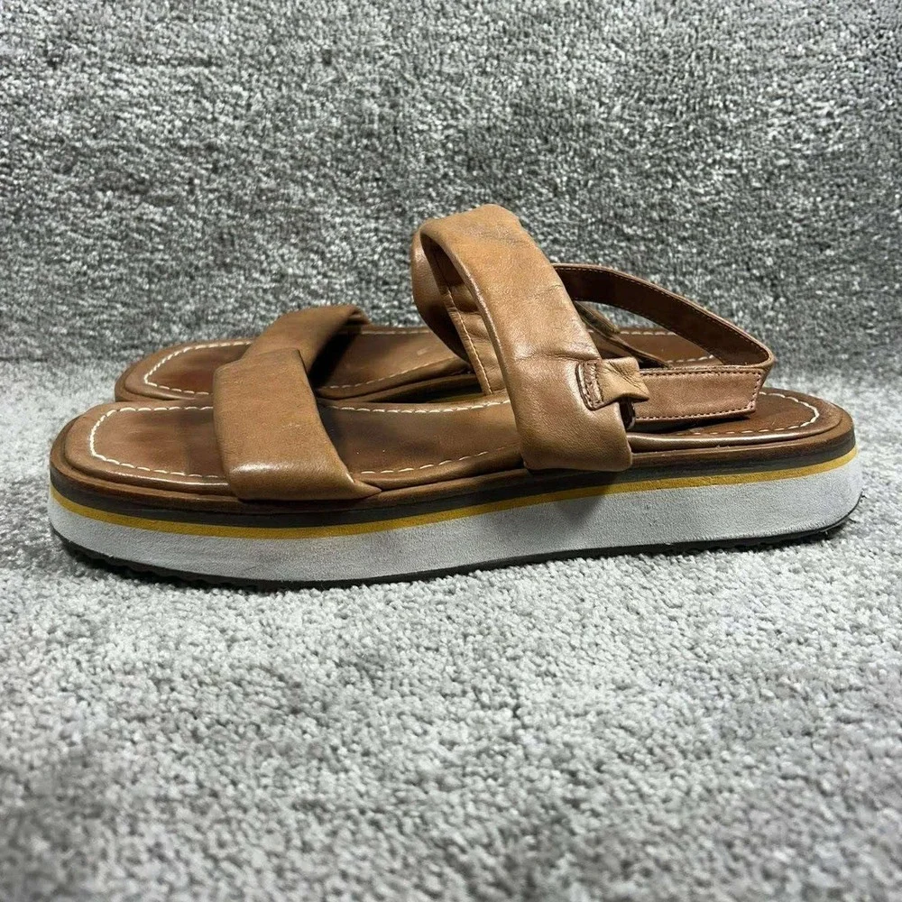 Bernardo Platform Sandals Tan‎ Leather Slingback Women Size 10M