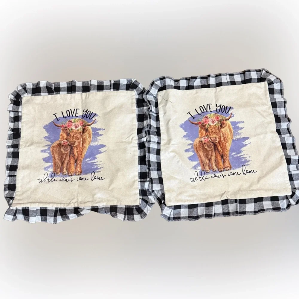 Cow Print Decorative Pillow‎ Covers 18 in New