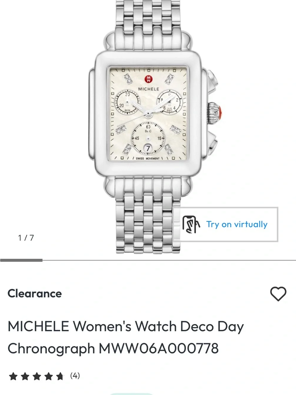 Michele Silver-Tone Deco Day Chronograph Women's Watch