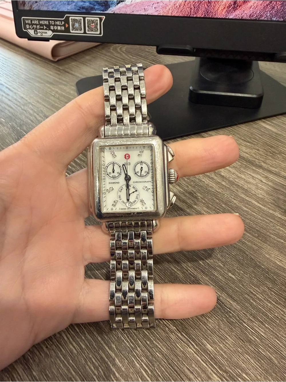 Michele polished chronograph