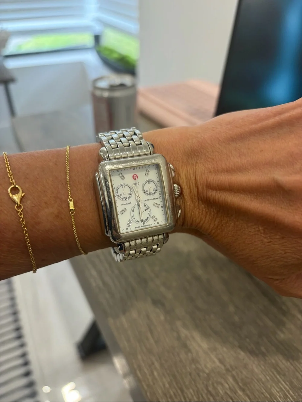 Michele polished chronograph