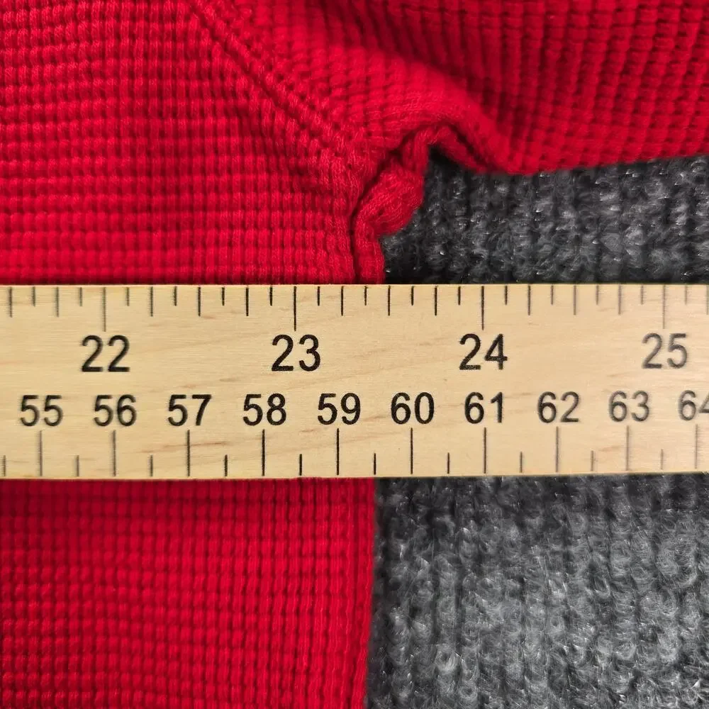 Polo Ralph Lauren Shirt Mens 2XT Tall Red Waffle Knit Long Sleeve Thermal Pony