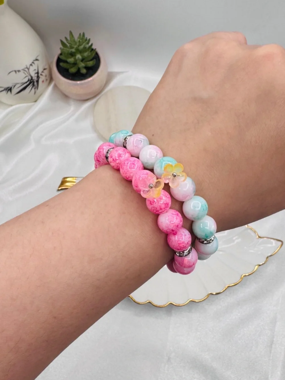 N/A silver beads bracelets